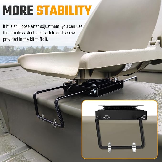 Seat Mount, Clamp-On with Swivel Adjusts from 9” to 19”, 1 Pack