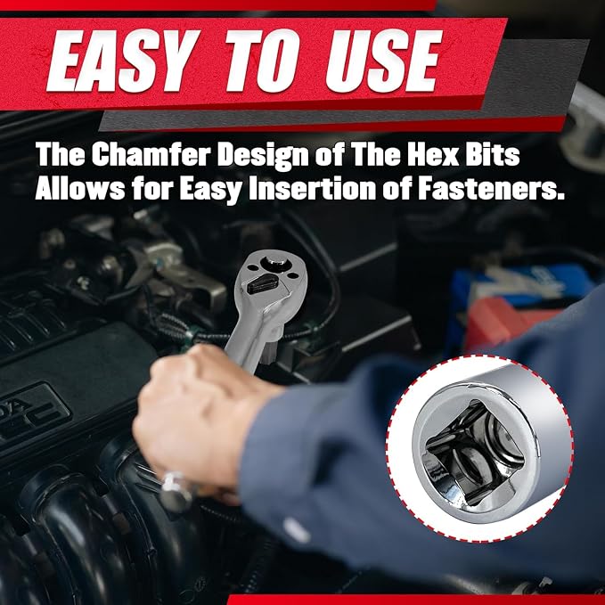 EACELIY 64PCS 1/4,3/8&1/2” Master Torx Bit Socket Set and External Torx Socket Set,E4-E24,T6-T70,TT6-TT70,TP8-TP60,Adapters,S2 and Cr-V Steel