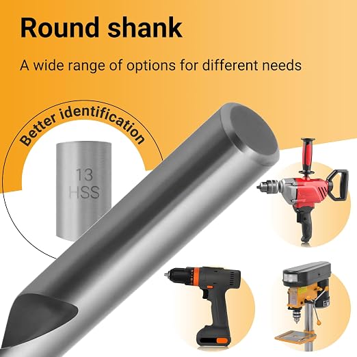 25pcs Wood Drill Bit Set 1-13 mm Hss-G Brad Point Wood Drill Bit Sets for Hardwood, Softwood, Plywood, MDF and Chipboard