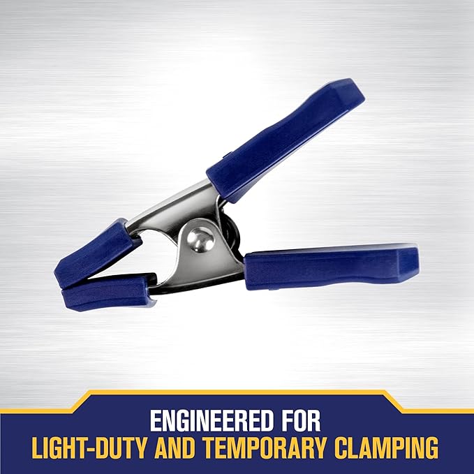 IRWIN Tools QUICK-GRIP Metal Spring Clamp, 1-Inch (222601) , Blue (Pack of 2)