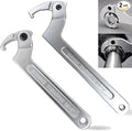 Adjustable C Spanner Hook Wrench Tool Set 3/4-2"(19-51mm)2-4 3/4"(51-121mm) | Chrome Vanadium Hook Wrenches for Tightening and Loosening Side-Slot Collars, Lock Nuts, Bearings and Collets on Machinery