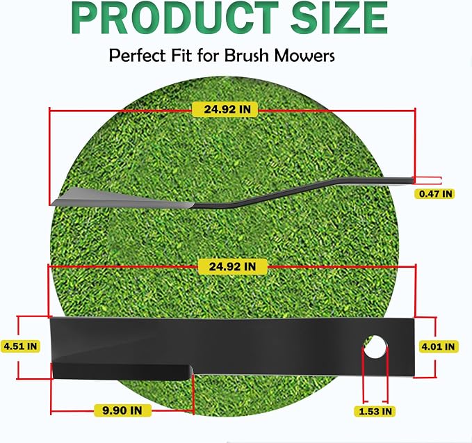 E-cowlboy Replacement for Bush Hog Rotary Cutter Blades - Part Number 7555 - Compatible with Bush Hog Models 7555, 7555BH, BH25, RB60, SQ60-24’’x3/4 Replacement Blades for Brush Mowers(2 PCS Set)