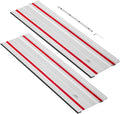 VEVOR Track Saw Guide Rail, 55-Inch Cutting Range, Kit Includes 2 x 27.5 in Aluminum Extruded Guide Rails and 1 Connector, Compatible with Makita, Festool & WEN Track Saws, for Woodworking Projects