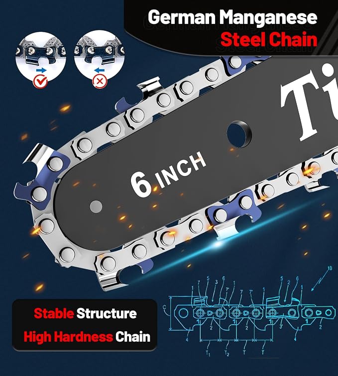 Tietoc Mini Chainsaw 6 Inch Cordless, Portable Electric Chain Saw Small Handheld Battery Powered Super Saws, Gifts for Men Women, Birthday Gift for Dad Fathers Husband Him Her Mom Mothers Grandparent