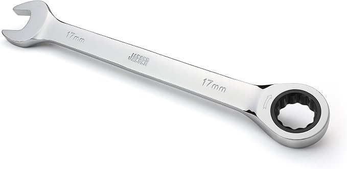 Jaeger 17 mm TIGHTSPOT Ratchet Wrench with Precision Movement and Hardened, Polished Steel for Projects with Metric Tight Spaces