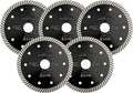 SHDIATOOL Diamond Turbo Blade 5 - Inch Super Thin Cutting Disc for Porcelain Ceramic Tile Granite Dia 125mm 5PCS