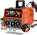 FEIFANKE 135A MIG Welder, 110v Flux Core MIG/Stainless Flux MIG/Stick/MMA/Lift TIG 4 In 1 Portable Multiprocess Welding Machine With LED Display, Synergic Wire Feed Welder IGBT For Thin Metal（6.6LBS）