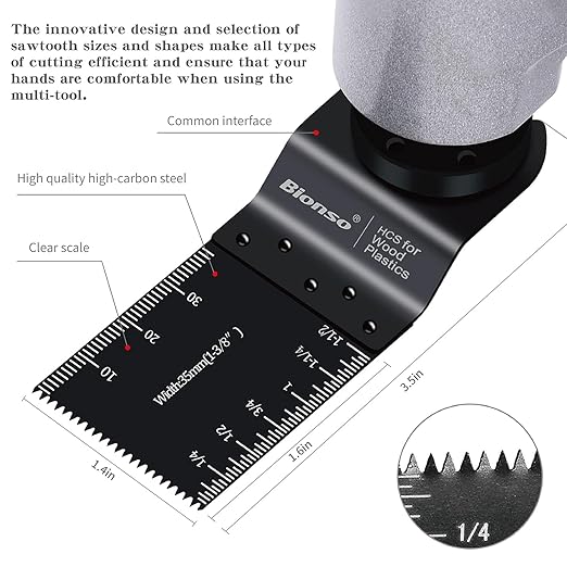 Bionso 120PCS Oscillating Tool Blade, Professional Universal Titanium Multitool Blades for Wood Metal, Multi Tool Blades Kits, Oscillating Saw Blades Fit Dewalt Ryobi Milwaukee Rockwell Fein Makita