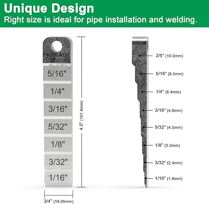 2Pcs 2130 Small Pipe Spacer Wedge Stepped Guage (3/4" x 4"), Fit for Pipe Spacing Welding, Stepped Flange Wedge with Lanyard Hole Pipefitter Tools