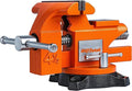 AV Steel 4-1/2" Bench Vise with 240° Flexible Swivel Locking Base and Anvil, High-Strength Multi-Purpose Workbench Vise Heavy-Duty, Cast Iron Workbench for Woodworking, Drilling, Pipe Cutting