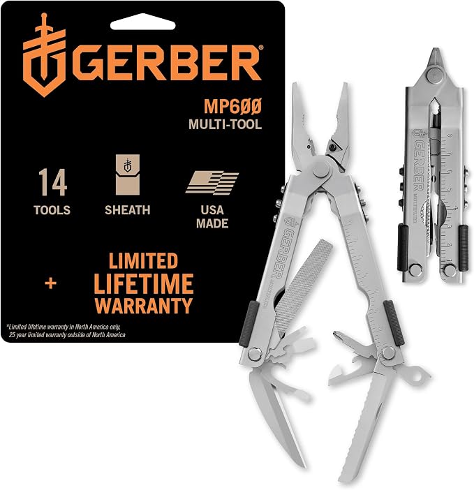 Gerber Gear 07530N Needle Nose Pliers Multitool MP600 Multi-Plier, Stainless