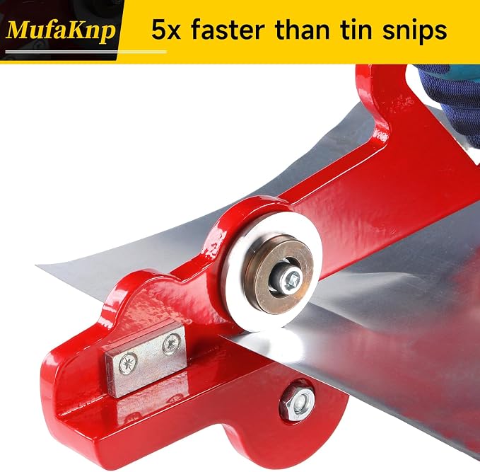 Sheet Metal Cutter Hand Pull Tin Snips Portable Manual Cutting Nippers Double Wheels Scissors Handheld Shears Panel Slitter Tools