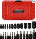 CASOMAN 25 Piece Torx Bit Socket and External Socket Set, 13 Star Socket Bits (T8- T60)& 12 Female E-Torx Sockets (E4-E22)