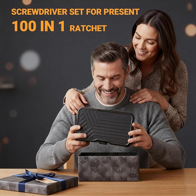 AceMining 100 in 1 Precision Ratchet Screwdriver Set, Magnetic Screwdriver Bit Set with Storage Case, Multi Function Repair Tool Kit for Computer, Laptop, Eyeglass, Watch & DIY Projects