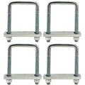 4 Pack Square U-Bolt for Trailer- Fits 4 Inch Wide Leaf Springs, Galvanized Steel Clamp Set, Secure Fit for Truck, Boat and Trailers