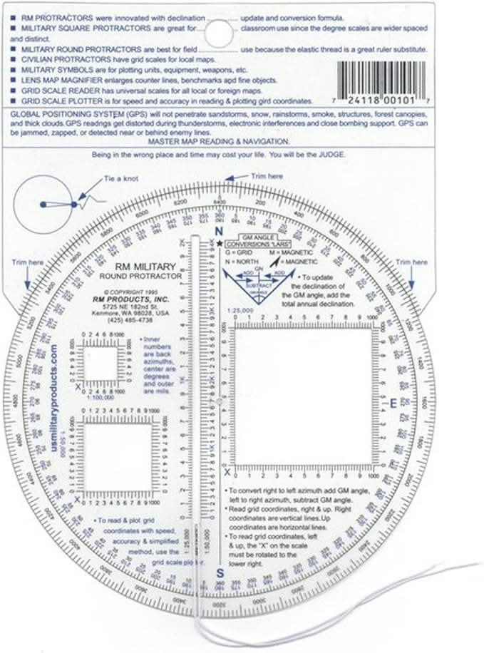 2 Item Bundle - RM Round Military Protractor & RM Square Military Protractor