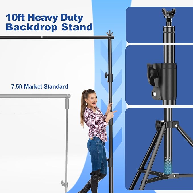 10x10FT Heavy Duty Backdrop Stand, Photo Back Drop Stand Kit