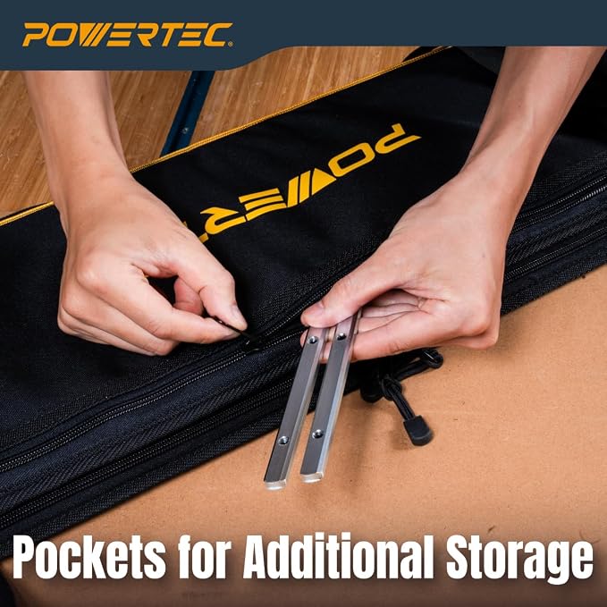 POWERTEC 71411V 59" Track Saw Guide Rail Bag for Makita, and DEWALT | W/Dual-Sided Padding For Secure Rail Placement