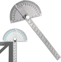 Stainless Steel Angle Protractor, 0-180° Round Head Protractor, Woodworking Angles Finder Ruler, Machinist Tool, Adjustable Angle Measure Tool (COLOR:Silver)