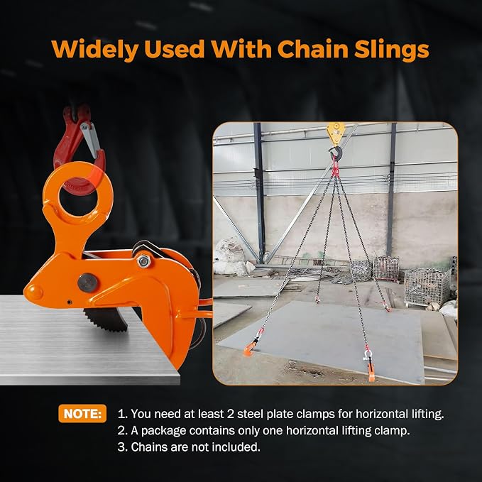 BEAMNOVA 2 Tons Horizontal Plate Lifting Clamp, Flexible Ring