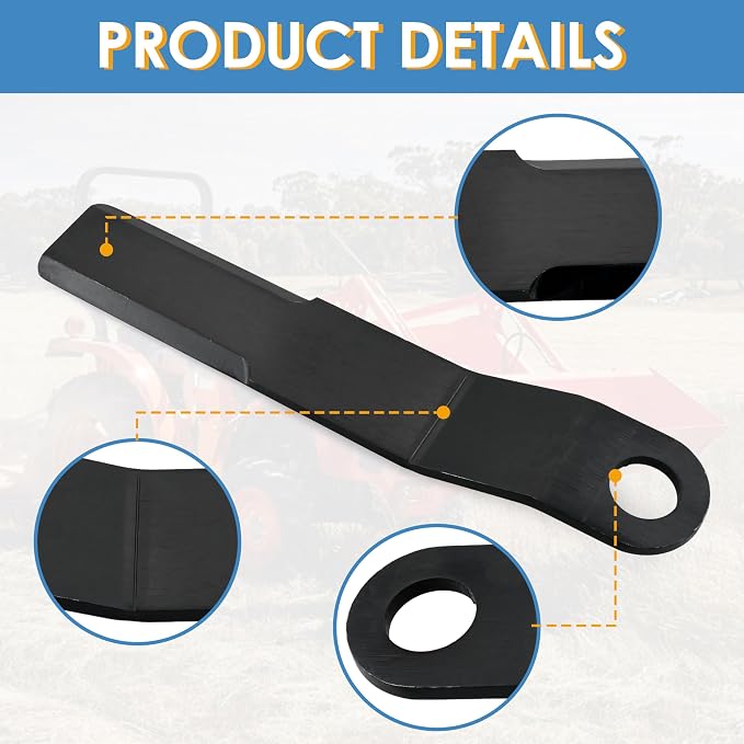 Heavy Duty AR400 Steel Replacement Bush Hog Rotary Cutter Blades, for Mower King Skidsteer Brush Hog Cutter Replacement Blades Rotary Grass Cutter (2 Blade Set)