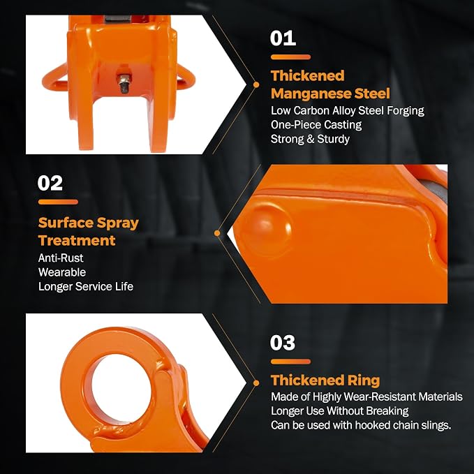 BEAMNOVA 2 Tons Horizontal Plate Lifting Clamp, Flexible Ring