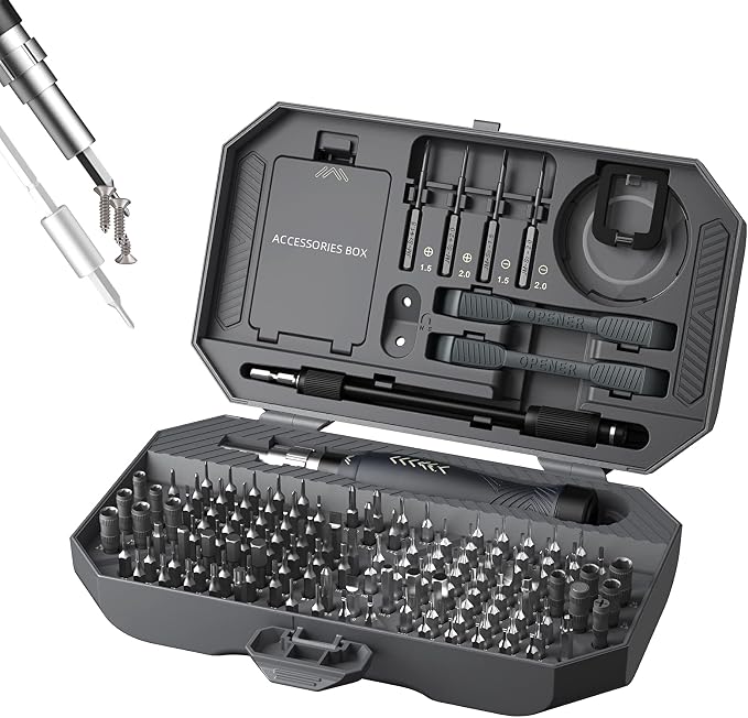 JAKEMY 164 in 1 Precision Screwdriver Set, Laptop Screwdriver Kit, Professional Computer Screwdriver Repair Tools with T5 T6 Torx Screwdriver Bit for MacBook, iPhone, PC, RC, PS5, Watch, Xbox, DIY