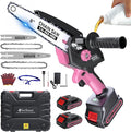 Electric Mini Chainsaw for Pruning Small Trees, Brushless 8 inch & 6 inch Portable Hand Saw with 2 Rechargeable Batteries, 1000W Handheld Chain Saw for Wood Cutting, Gardening Gifts for Mother’s Day
