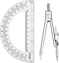 Drawing Compass and 6 Inch Protractor, Student Geometry Math Set