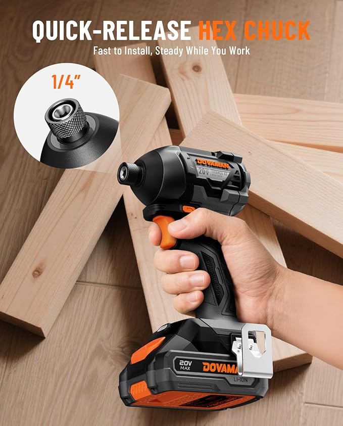 20V Brushless Impact Driver, 1/4'' Hex Compact Cordless Driver Kit with 1,770 In-lbs Torque, Battery & Charger Included – Lightweight Electric Screwdriver for Wood, Metal & Auto Repair-TITANCE X7