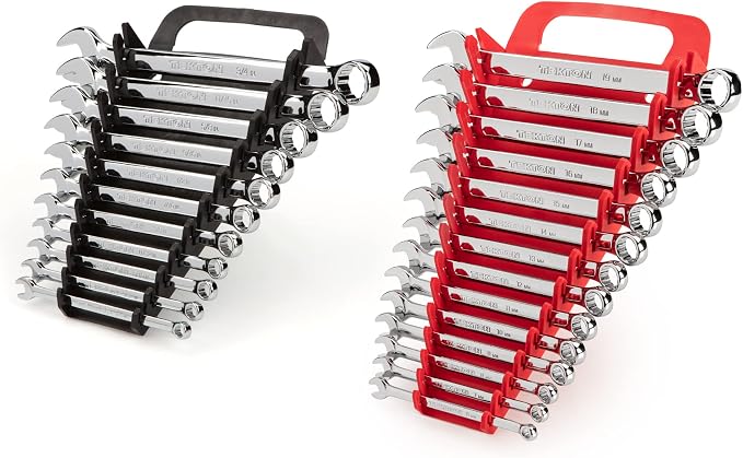 TEKTON Combination Wrench Set, 25-Piece | WCB92301 | (1/4 - 3/4 in., 6 - 19 mm), Wrench Holder, Chrome Finish