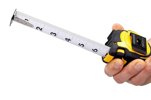 Komelon 26-Ft/8m Contractor TS Wide Blade Tape Measure with Backside Printing, Manual Lock, Long Standout (93425IM)