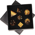 mookaitedecor 7 PCS Tiger's Eye Crystal Polyhedral DND Dice Set, Polished Tumbled Stones Dices for RPG MTG Table Games Home Decoration