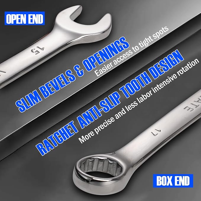 vivicreate 20-Piece Wrench Set, Metric Wrench Set 6mm-32mm, Combination Wrench Sets with Oxford Cloth Storage Bag for Home, Garage, Automotive Repair and Emergency Use - Made in India