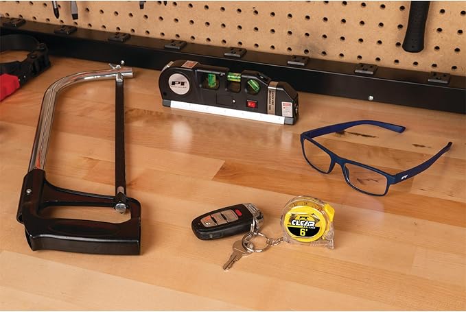 Performance Tool 20233 6' Clear Mini Tape Measure, SAE & Metric Measurements Printed on Both Sides