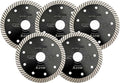 SHDIATOOL Super Thin Diamond Turbo Saw Blade 5PCS 4-1/2-Inch Cutting Disc for Porcelain Ceramic Tile Granite Dia 115mm
