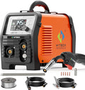 HITBOX Synergy MIG Welder 110V/220V 145A Flux Core Welder 4 IN 1 Gasless MIG/Lift TIG/Stick/Support Spool Gun Portable Welding Machine with Large Colorful Digital Display