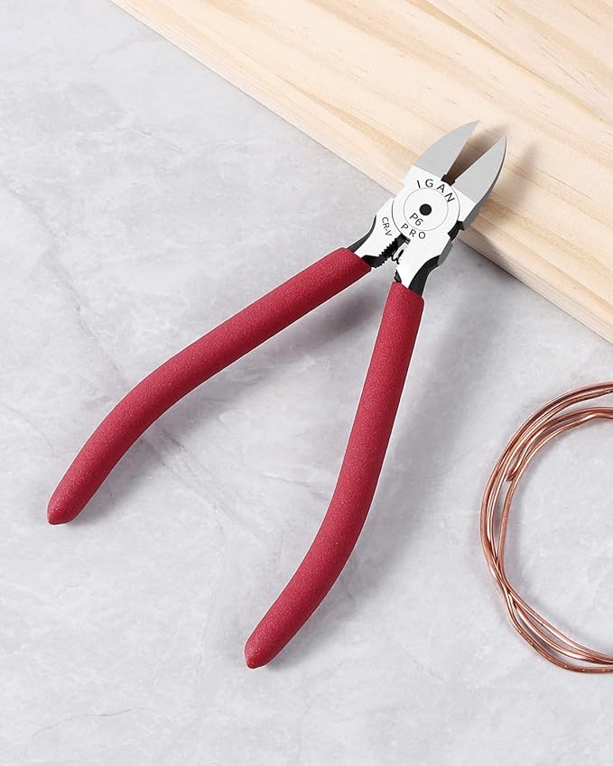 IGAN-P6 Wire Cutters (Pack of 2), 6-inch Ultra Sharp & Powerful Side-cutting Pliers with Longer Flush Cutting Edge, Ideal Wire Cutter for Crafts, Floral, Electrical & Any Clean Cut Needs