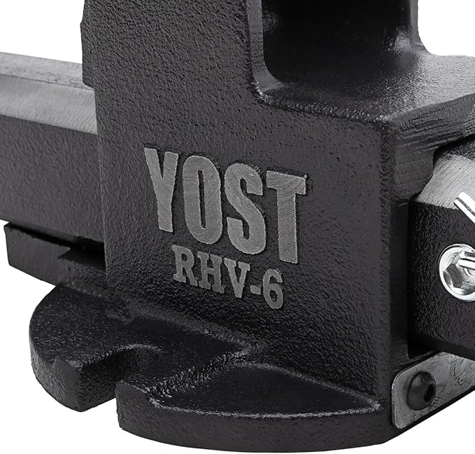 Yost Vise RHV-6 6-Inch Truck Trailer Receiver Vise | Heavy Duty Portable Work Vise | 5.9" Jaw Width, 5.81" Max Jaw Opening, 4.96" Throat | Fits Standard 2" Hitch with Hitch Pin Included