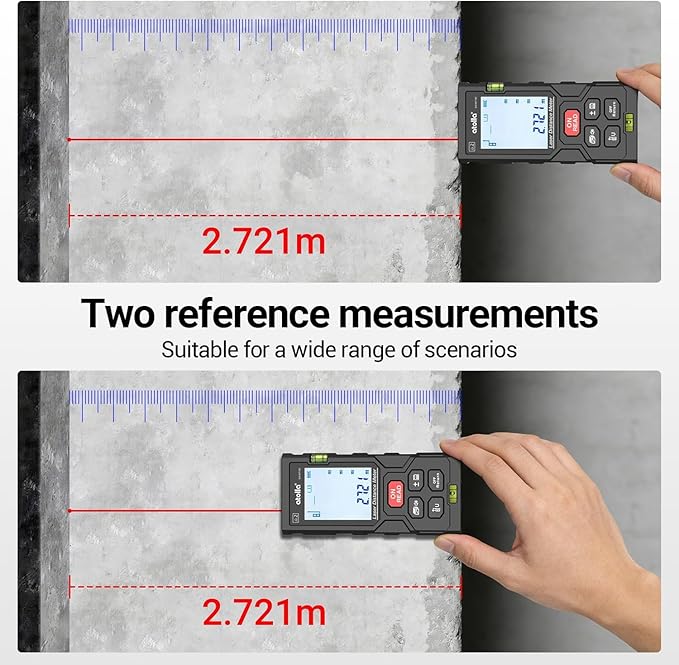 atolla Laser Measure 328Ft, Digital Laser Distance Meter with 2 Bubble Levels,Portable M/in/Ft Unit Switching Backlit LCD, Measuring Distance/Area/Volume/Pythagorean and Waterproof IP54 (Red Laser)