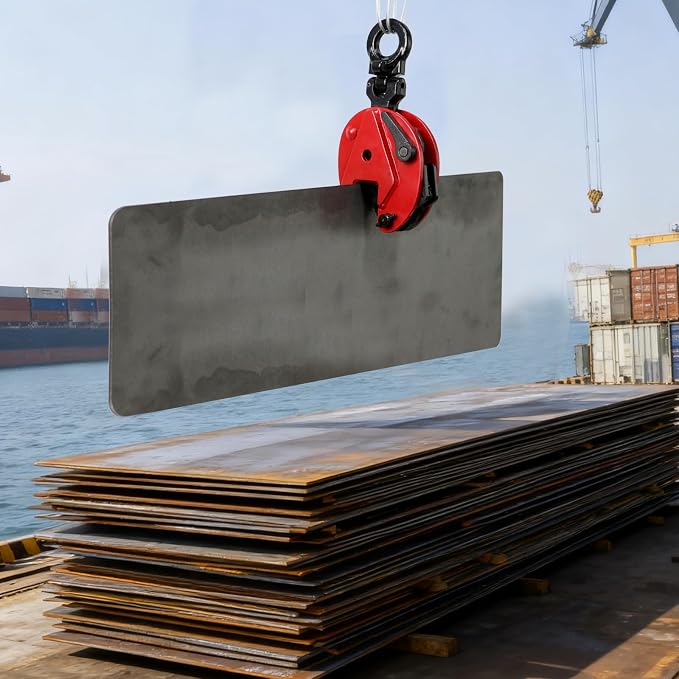 Vertical Plate Lifting Clamp,1760lbs Capacity Heavy Duty Steel Plate Clamp 0.8T with 0.8 Inch Jaw Opening, Industrial Lifting Clamp for Sheet Metal and Steel Plate Handling