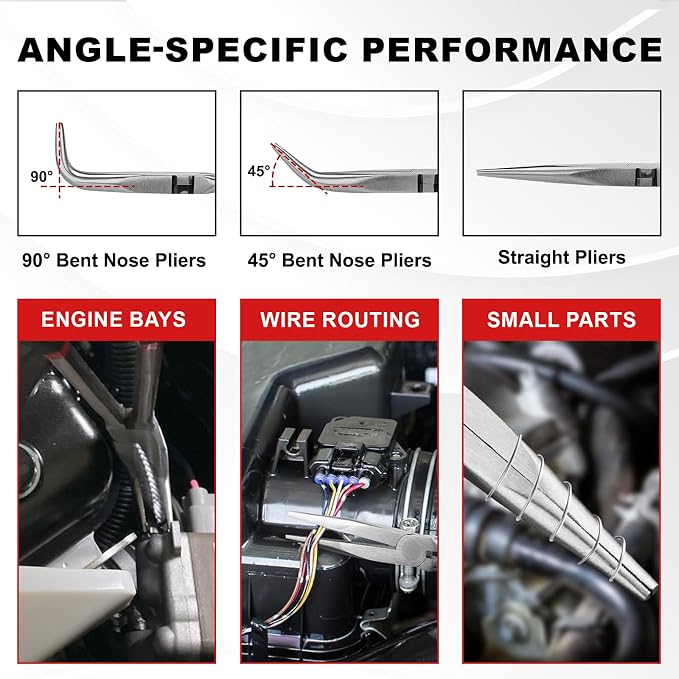 9-Piece 11" Long Reach Needle Nose Pliers Set