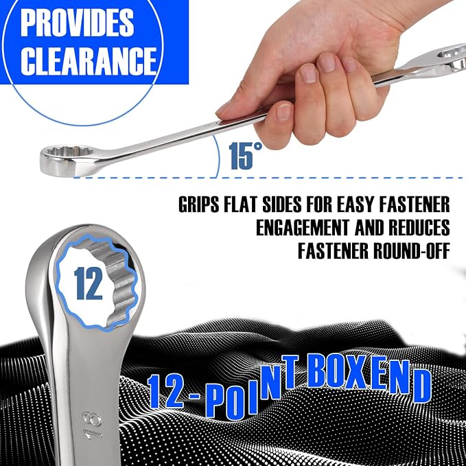 vivicreate 20-Piece Wrench Set, Metric Wrench Set 6mm-32mm, Combination Wrench Sets with Oxford Cloth Storage Bag for Home, Garage, Automotive Repair and Emergency Use - Made in India