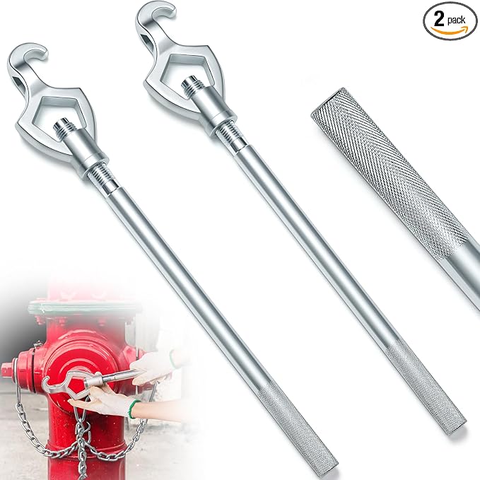 Tandefio 2 Pcs Fire Hydrant Wrench, 1-1/2" to 3", Silver | Adjustable Hydrant Key for Utility Crews, Multifunctional Hydrant Wrench for Tightening Fire Nuts Tightening Water Pipes