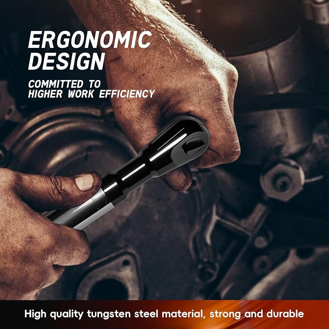 1/2" Offset Extension Wrench, 120Nm Impact-Ready Ratchet, 430mm | Features a 42T precision gear for smooth operation,Specifically designed to easily access narrow auto repair working spaces