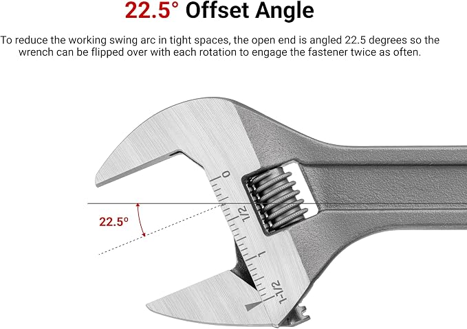 TEKTON 9 Inch Adjustable Wrench | WSA04222 | 1-1/2 in. Jaw Capacity