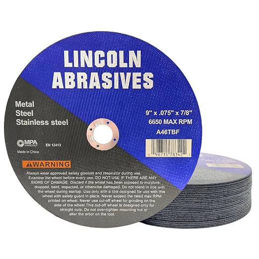 25-Pack 9" x .075" x 7/8" Cut-Off Wheel Metal & Stainless Steel