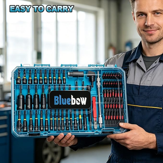 86 PCS Magnetic Nut Driver Set - 1/4" Metric & SAE with Socket Adapters, Ratcheting Screwdriver, Wing Nut Driver, Bit Holder, Adapters, Universal Sockets, Quick Release Extension, Power Bits