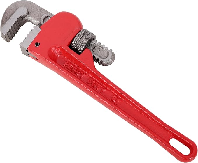 4Pcs 8&10&14&24-inch Straight Heavy Duty Pipe Wrench Set Plumber Adjustable Water Alloy Steel Grip Plumber's Wrench Plumbing Tools
