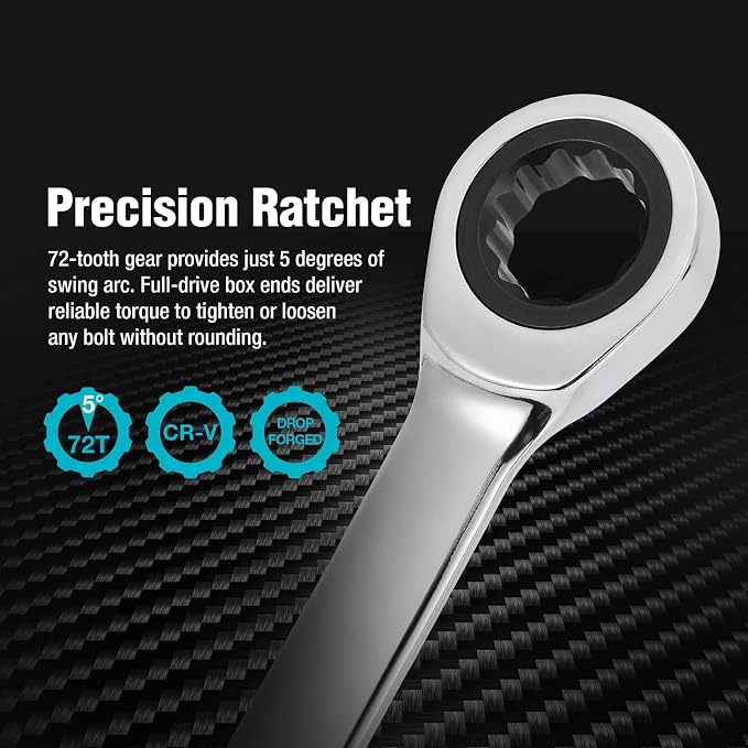DURATECH 13mm Extra Long Ratcheting Wrench, Metric, CR-V Steel